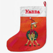 Giraffe Kerstmis Grote kerstinslag Grote Kerstsok (Achterkant)