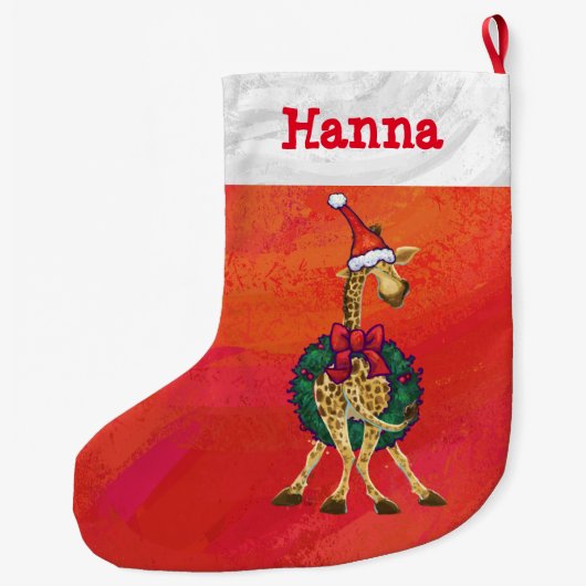 Giraffe Kerstmis Grote kerstinslag Grote Kerstsok (Achterkant)