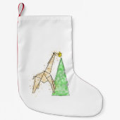 Giraffe kerstmis kleine kerstsok (Voorkant)