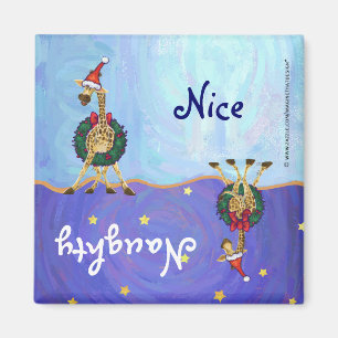 Giraffe Kerstmis Magnet