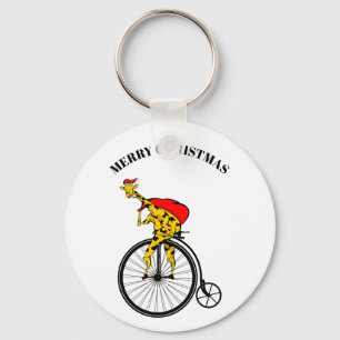 Giraffe kerstmis sleutelhanger