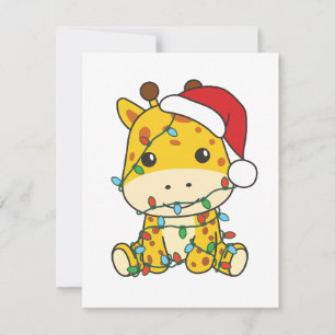 Giraffe Kerstmis Winter Dieren Vakantie Giraffes Feestdagenkaart