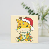 Giraffe Kerstmis Winter Dieren Vakantie Giraffes Feestdagenkaart (Staand voorkant)