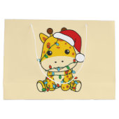 Giraffe Kerstmis Winter Dieren Vakantie Giraffes Groot Cadeauzakje (Achterkant)
