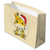 Giraffe Kerstmis Winter Dieren Vakantie Giraffes Groot Cadeauzakje (Achterkant Gekanteld)