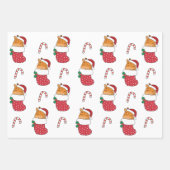 Giraffe Kerstmis Winter Dieren Vakantie Giraffes Inpakpapier Vel (Voorkant 2)