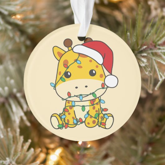 Giraffe Kerstmis Winter Dieren Vakantie Giraffes Ornament (Boom)