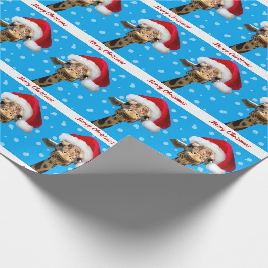 Giraffe kerstpapier cadeaupapier (Hoek)