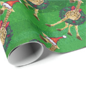 Giraffe kerstpapier cadeaupapier (Rol Hoek)