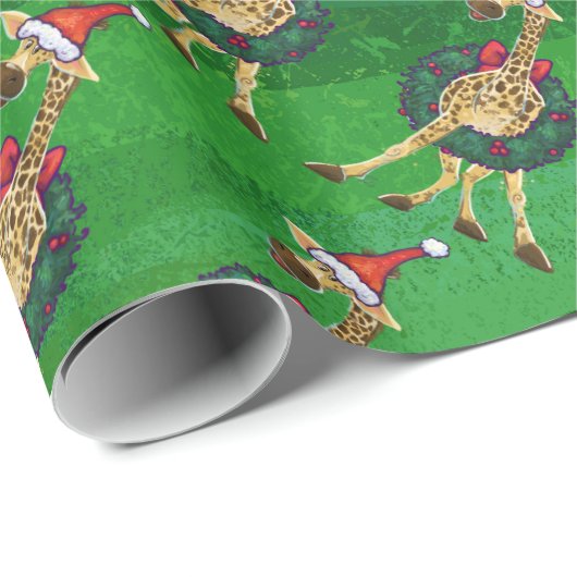 Giraffe kerstpapier cadeaupapier (Rol Hoek)