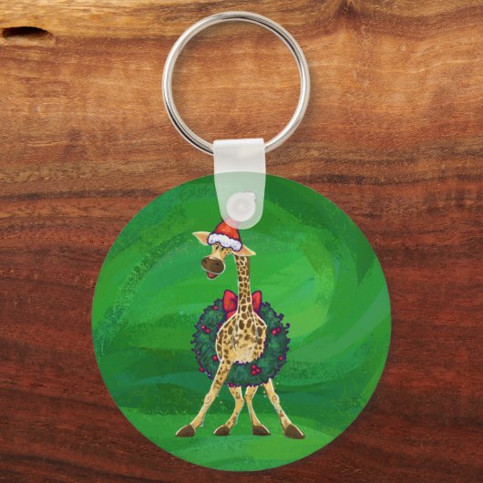 Giraffe kerstSleutelhanger Sleutelhanger (Voorkant)