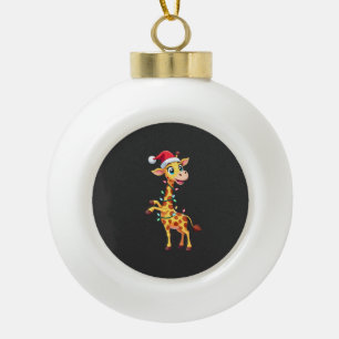 Giraffe Kerstverlichting Grappige Kerstman Giraffe Keramische Bal Ornament