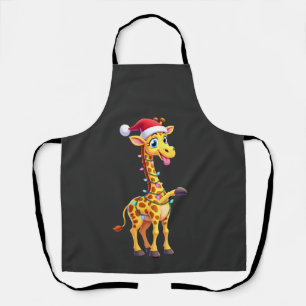 Giraffe Kerstverlichting Grappige Kerstman Giraffe Schort