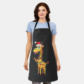 Giraffe Kerstverlichting Grappige Kerstman Giraffe Schort (Gedragen)