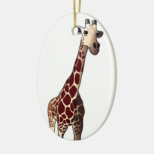 Giraffe kerstversiering keramisch ornament (Links)