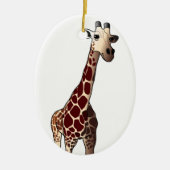 Giraffe kerstversiering keramisch ornament (Voorkant)