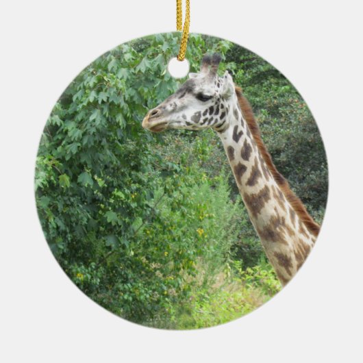Giraffe kerstversiering keramisch ornament (Voorkant)