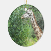 Giraffe kerstversiering keramisch ornament (Links)
