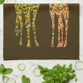 Giraffe keukendoek schilderen - Aangepaste kleuren Theedoek (Gevouwen)