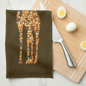 Giraffe keukendoek schilderen - Aangepaste kleuren Theedoek (Quarter Fold)