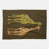 Giraffe keukendoek schilderen - Aangepaste kleuren Theedoek (Horizontaal)