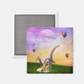 Giraffe kijken naar ballonnen magneet (Voorkant / Achterkant)