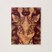 Giraffe kijkend puzzel - schilderen (Verticaal)
