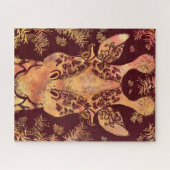 Giraffe Kijkende Legpuzzel - Schilderij (Horizontaal)