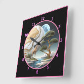 Giraffe kijkt naar de maanverlichte wateren van Af Vierkante Klok (Hoek)