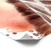 Giraffe kijkt naar het Poster van de Waterverf van (Hoek)
