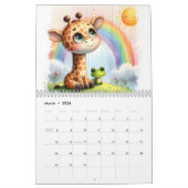 Giraffe & kikker Waterverf voor kinderen geïllustr Kalender (Mar 2026)