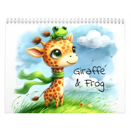 Giraffe & kikker Waterverf voor kinderen geïllustr Kalender (Hoes)