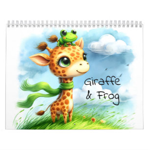 Giraffe & kikker Waterverf voor kinderen geïllustr Kalender