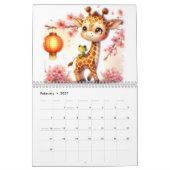 Giraffe & kikker Waterverf voor kinderen geïllustr Kalender (Feb 2027)
