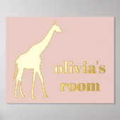 Giraffe Kind - Aangepaste roze Folie - Zaal Afdrukken (Voorkant)