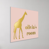 Giraffe Kind - Aangepaste roze Folie - Zaal Afdrukken (Laagn)