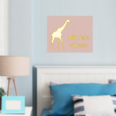 Giraffe Kind - Aangepaste roze Folie - Zaal Folie Afdrukken (Insitu (Slaapkamer))