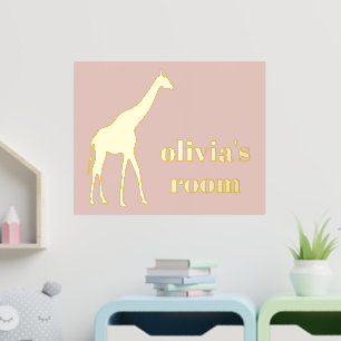 Giraffe Kind - Aangepaste roze Folie - Zaal Folie Afdrukken