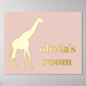 Giraffe Kind - Aangepaste roze Folie - Zaal Folie Afdrukken (Voorkant)