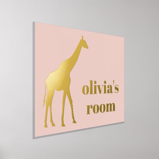 Giraffe Kind - Aangepaste roze Folie - Zaal Folie Afdrukken (Laagn)