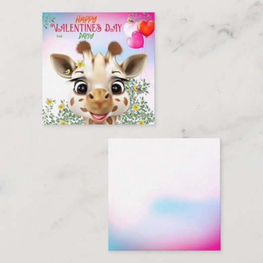 Giraffe Kinder Classroom Valentijn Kaarten Notitiekaartje (Voorkant / Achterkant)