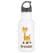 Giraffe Kinder Gepersonaliseerd Waterfles (Voorkant)