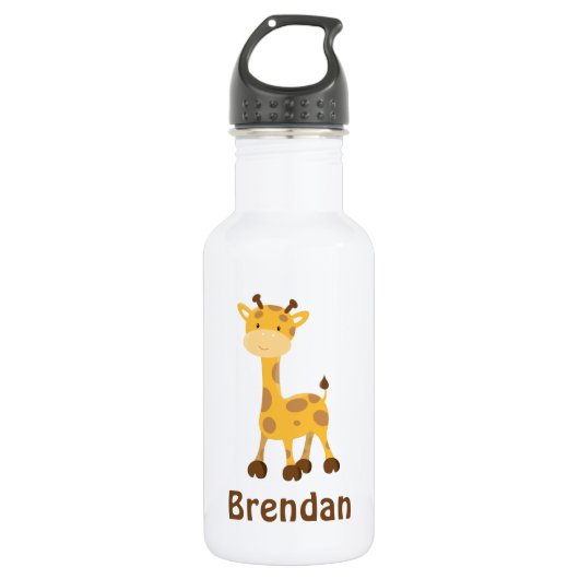 Giraffe Kinder Gepersonaliseerd Waterfles (Voorkant)