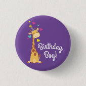 Giraffe Kinder Partij Cute Birthday Boy Ronde Button 3,2 Cm (Voorkant)