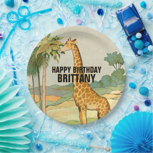 Giraffe kinderdag papieren bordje (Feest)