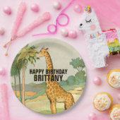 Giraffe kinderdag papieren bordje (Feest)