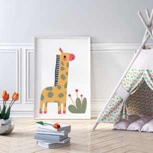 Giraffe kinderkamer Poster