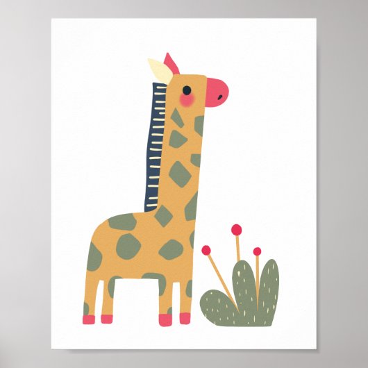 Giraffe kinderkamer Poster (Voorkant)