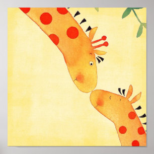 giraffe-kindermuur hangen poster
