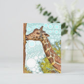 Giraffe Kiss Briefkaart (Staand voorkant)